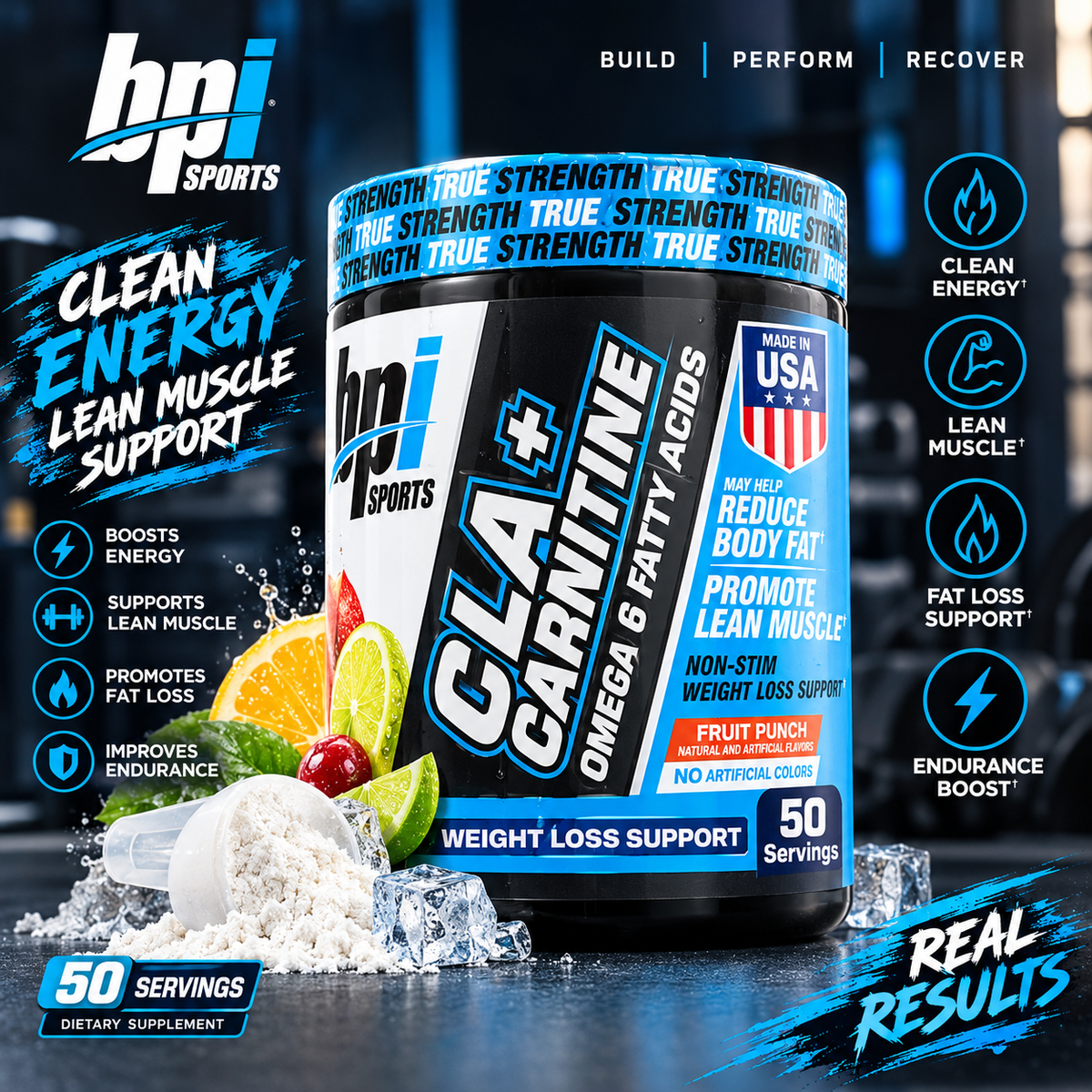 BPI Sports CLA + Carnitine - Fruit Punch (50 Servings)