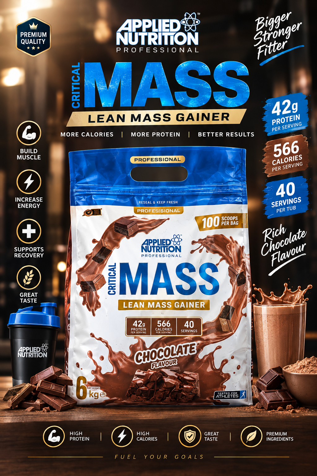 Applied Nutrition Critical Mass Lean Mass Gainer - Chocolate (6kg)