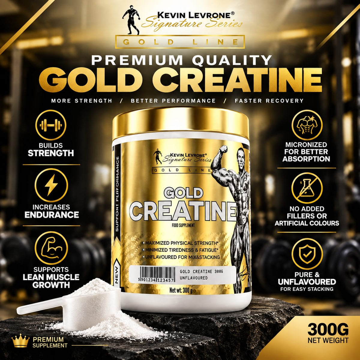 Kevin Levrone Gold Creatine - Unflavoured (300g)