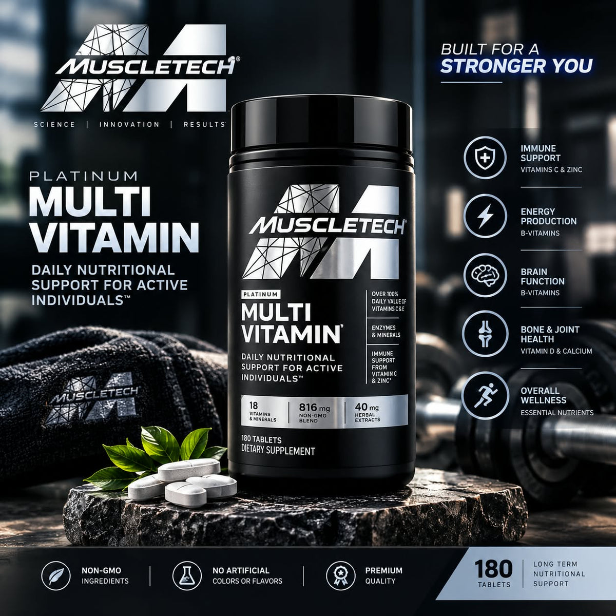 MuscleTech Platinum Multi Vitamin - 180 Tablets