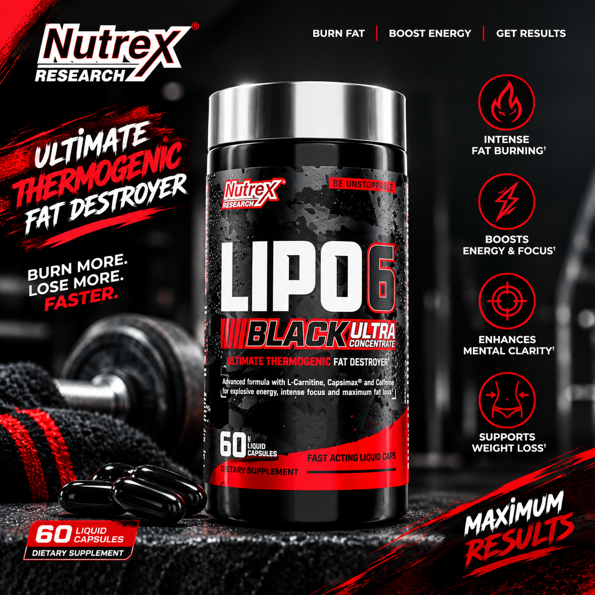 Nutrex Lipo-6 Black Ultra Concentrate - 60 Liquid Capsules
