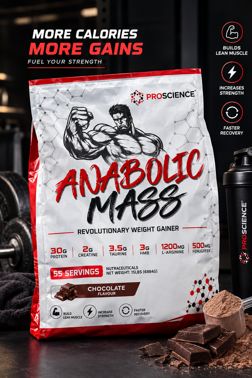 ProScience Anabolic Mass Revolutionary Weight Gainer - Chocolate (55 Servings)
