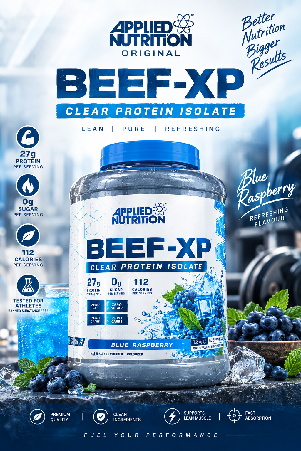 Applied Nutrition Beef-XP Clear Protein Isolate - Blue Raspberry