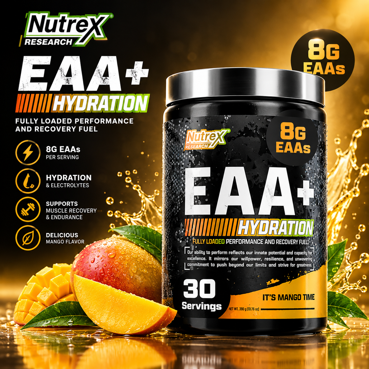 Nutrex EAA+ Hydration - Mango (30 Servings)