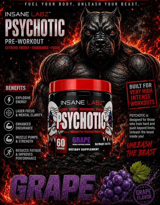 Insane Labz Psychotic Pre-Workout - 375g (Grape)