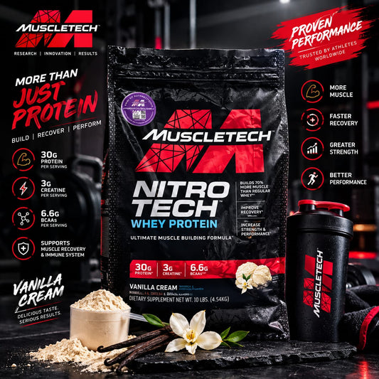 MuscleTech Nitro-Tech Whey Protein - 10 lbs (Vanilla Cream)