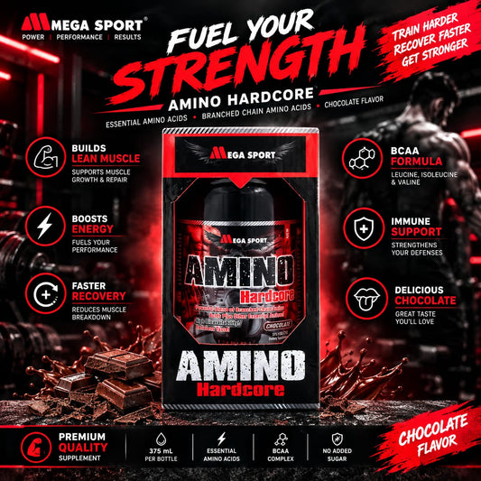 Mega Sport Amino Hardcore Liquid - Chocolate (375ml)