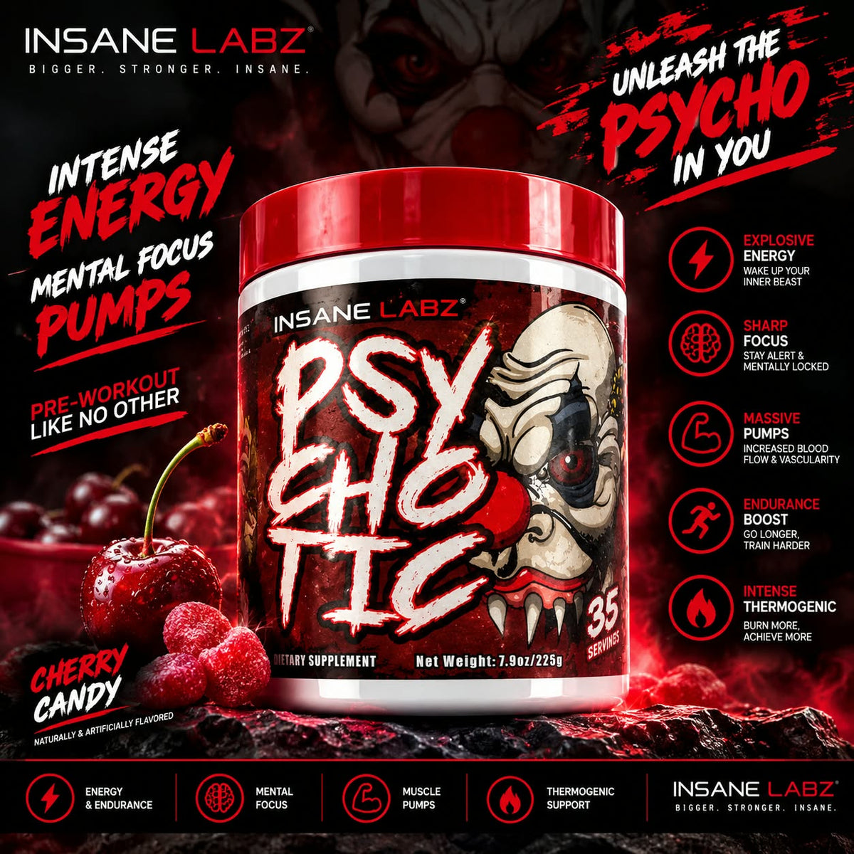 Insane Labz Psychotic Pre-Workout - 35 Servings