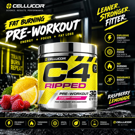 Cellucor C4 Ripped Pre-Workout - Raspberry Lemonade (30 Servings)