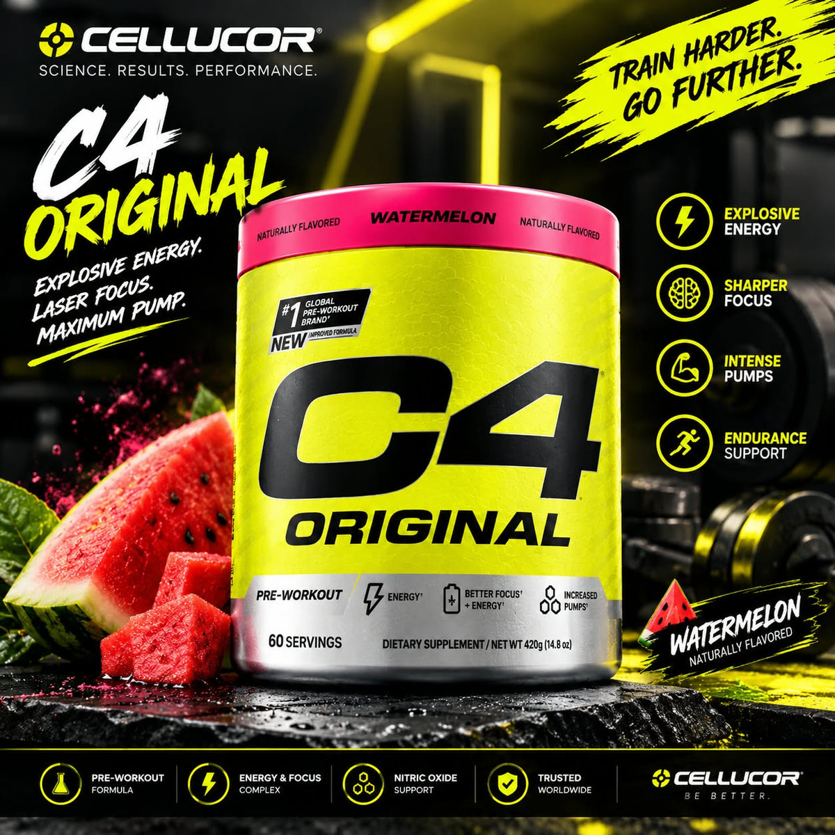 Cellucor C4 Original Pre-Workout - Watermelon (60 Servings)