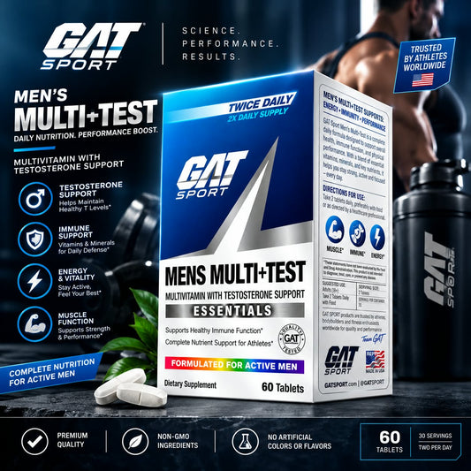 GAT Sport Men's Multi+Test - Multivitamin with Testosterone Support (60 Tablets)