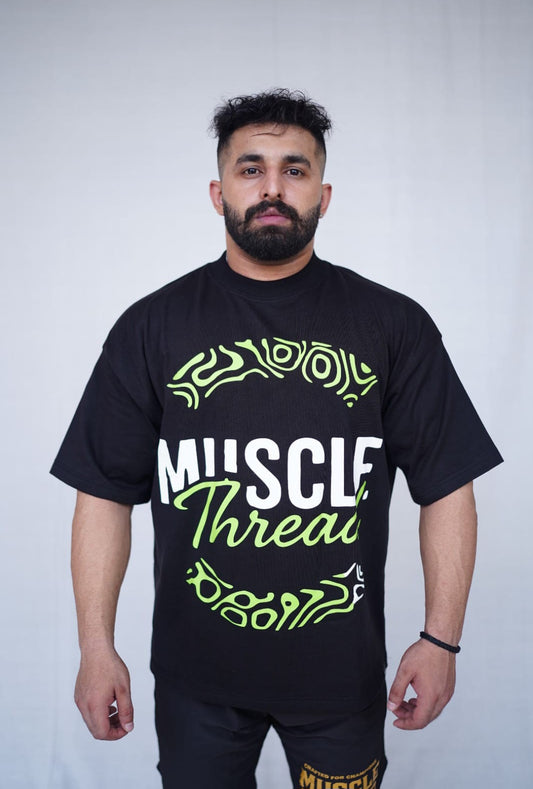 Muscle Thread Titan Flow Oversized Tee - Black