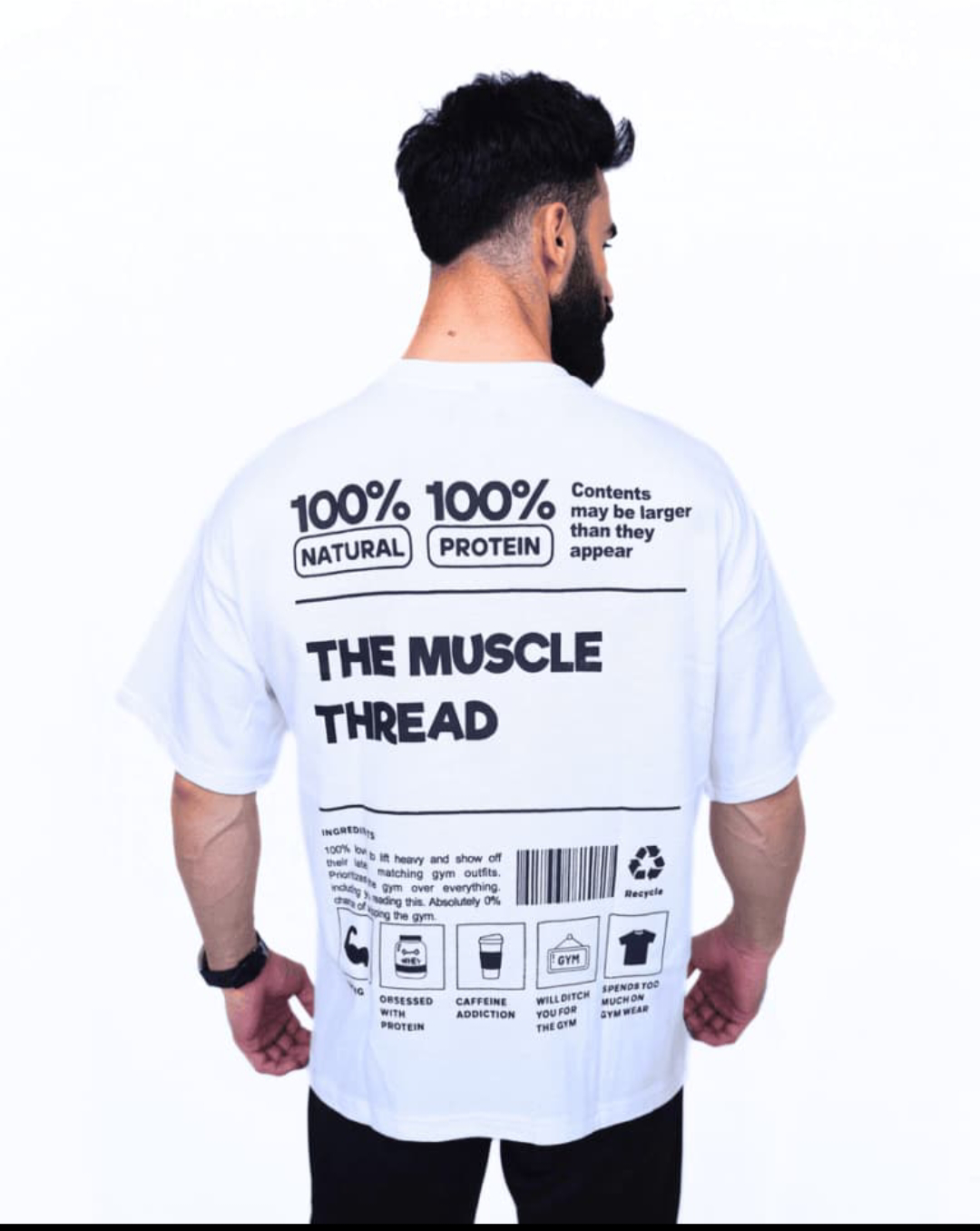 Muscle Thread Lifters Formula Oversized Tee - White