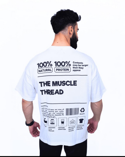 Muscle Thread Lifters Formula Oversized Tee - White