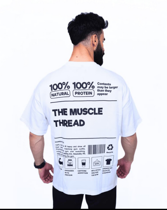Muscle Thread Lifters Formula Oversized Tee - White