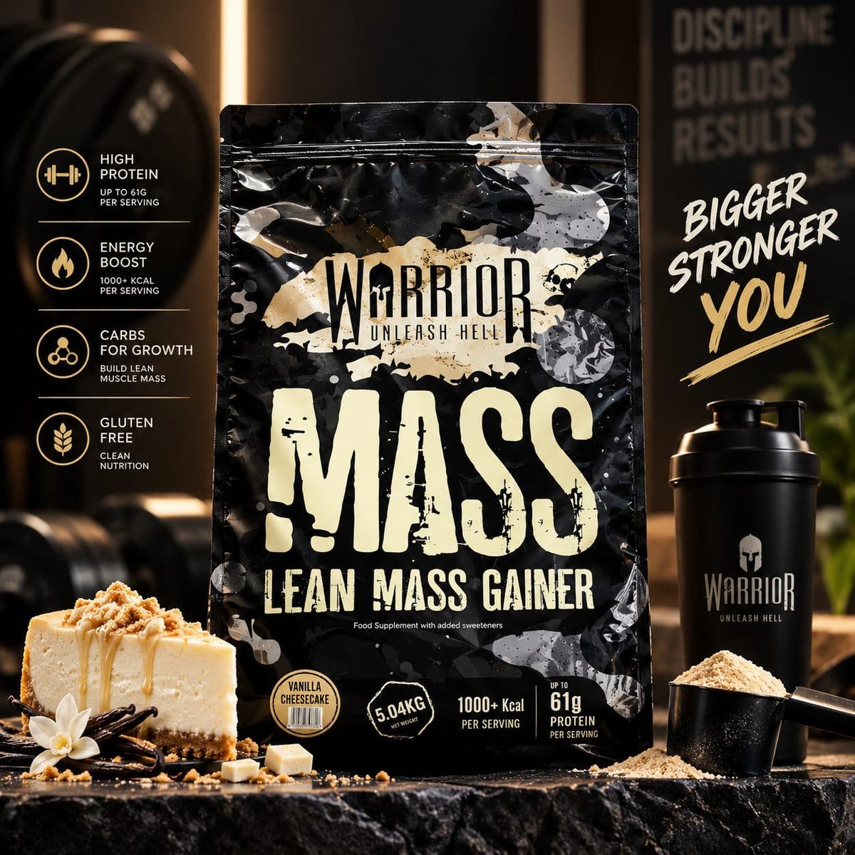 Warrior Mass Lean Mass Gainer - Vanilla Cheesecake (5.04kg)