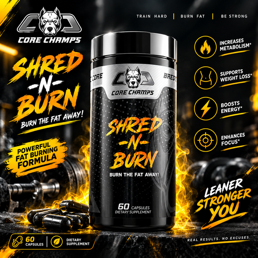 Core Champs Shred-N-Burn - Powerful Fat Burning Formula (60 Capsules)
