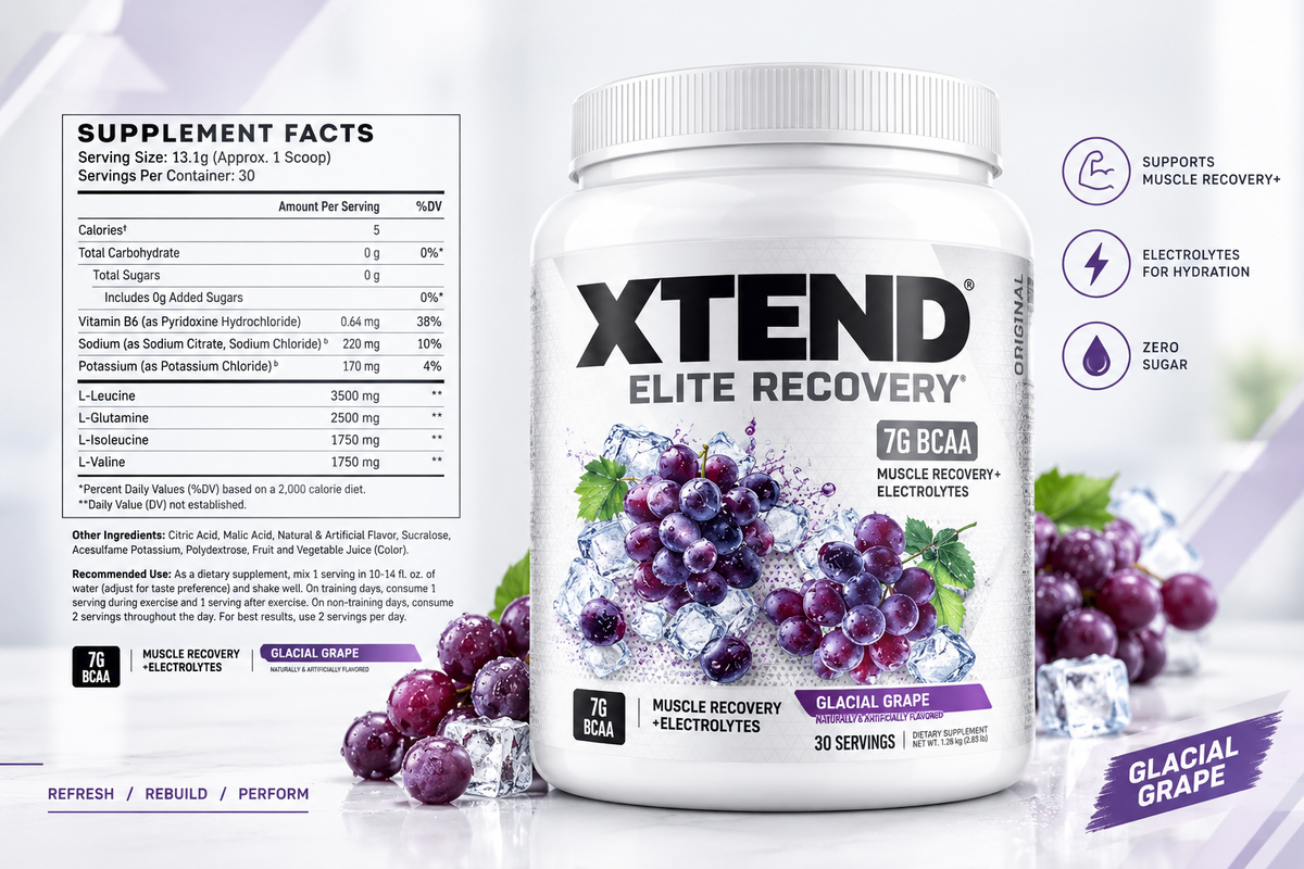 XTEND Elite Recovery BCAA - Glacial Grape (30 Servings)